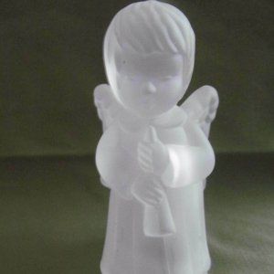CLEARANCE!☃️MIKASA VTG Frosted Glass Snow Angel Candle Holder